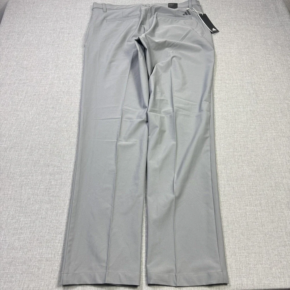Adidas Golf MOD Chino Pants Mens 36x35 Gray Polyester Spandex Stretch Flat Front